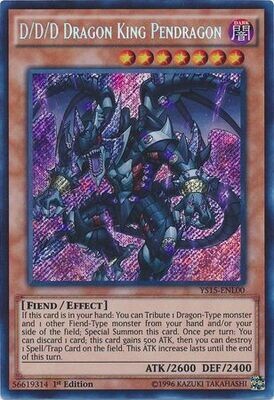 D/D/D Dragon King Pendragon - YS15-ENL00 - Secret Rare 1st Edition
Starter Deck: Dark Legion &amp; Saber Force
