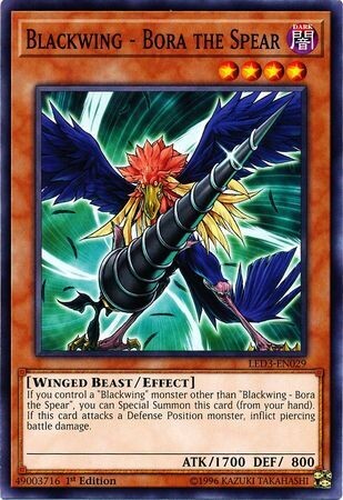 Blackwing - Bora the Spear - LED3-EN029 - Common 1st Edition
Legendary Duelists: White Dragon Abyss Singles