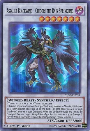 SH Assault Blackwing - Chidori the Rain Sprinkling - SHVI-EN051 - Super Rare 1st Edition Shining Victories 1st Edition Singles