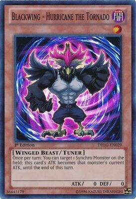 Blackwing - Hurricane the Tornado - DRLG-EN029 - Super Rare 1st Edition Dragons of Legend 1st Edition Singles