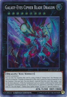 SH Galaxy-Eyes Cipher Blade Dragon - EXFO-ENSE4 - Super Rare Limited Edition Extreme Force [EXFO] 1st Edition Singles