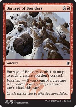 Barrage of Boulders 100/269
Khans of Tarkir Singles (Español)