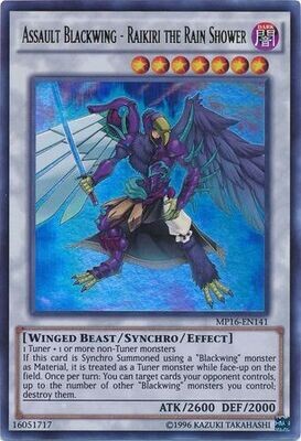 SH Assault Blackwing - Raikiri the Rain Shower - MP16-EN141 - Ultra Rare Unlimited Yu-Gi-Oh! 2016 Mega-Tins Unlimited Single