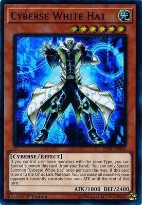 Cyberse White Hat - YS18-EN004 - Ultra Rare 1st Edition Starter Deck: Codebreaker Singles (espanol)