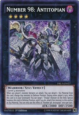 Number 98: Antitopian - DRL3-EN027 - Secret Rare 1st Edition
Dragons of Legend Unleashed 1st Edition Singles (Espanol)