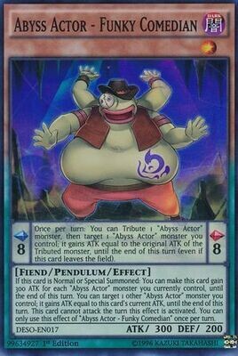 Abyss Actor - Funky Comedian - DESO-EN017 - Super Rare 1st Edition Destiny Soldiers 1st Edition Singles (espanol)
