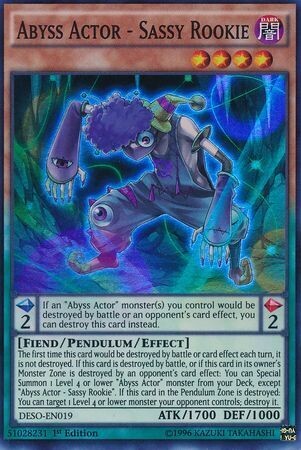 Abyss Actor - Sassy Rookie - DESO-EN019 - Super Rare 1st Edition Destiny Soldiers 1st Edition Singles