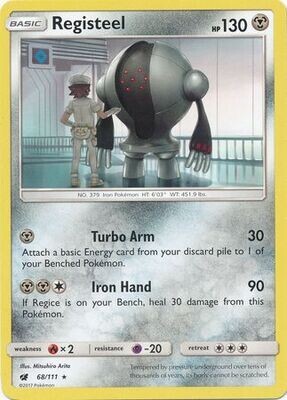Registeel - 68/111 - Rare
Sun &amp; Moon: Crimson Invasion Singles
