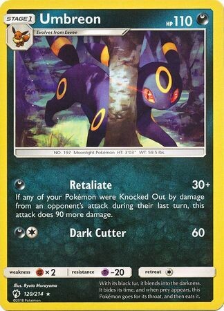 Umbreon - 120/214 - Rare
Sun &amp; Moon: Lost Thunder Singles