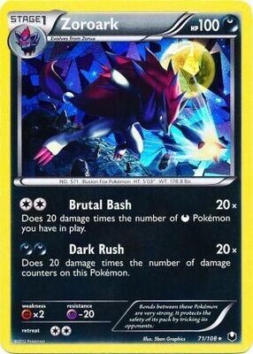 Zoroark - 71/108 - Shattered Holo Rare
Pokemon Theme Deck Exclusives