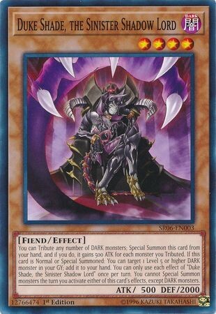 Duke Shade, the Sinister Shadow Lord - SR06-EN003 - Common 1st Edition Lair of Darkness 1st Edition Singles (espanol)