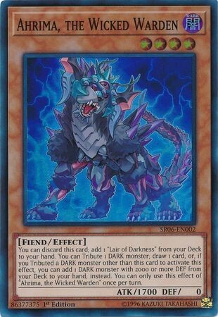 Ahrima, the Wicked Warden - SR06-EN002 - Super Rare 1st EditionLair of Darkness 1st Edition Singles *español*