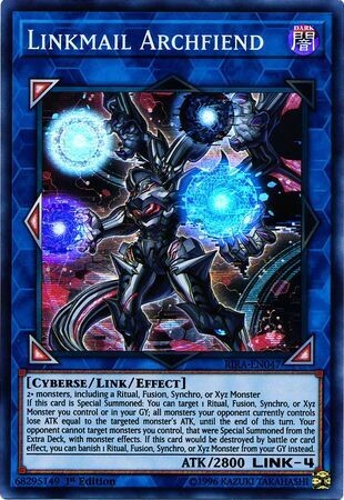 Linkmail Archfiend - RIRA-EN047 - Super Rare 1st Edition
Rising Rampage [RIRA] 1st Edition Singles