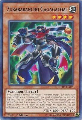 Zubababancho Gagagacoat - LED6-EN035 - Rare 1st Edition Legendary Duelists: Magical Hero 1st Edition Singles