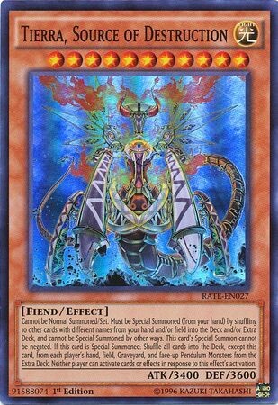 Tierra, Source of Destruction - RATE-EN027 - Super Rare 1st Edition Raging Tempest 1st Edition Singles