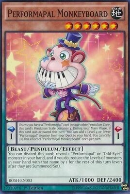 Performapal Monkeyboard - BOSH-EN003 - Common 1st Edition Breakers of Shadow 1st Edition Singles