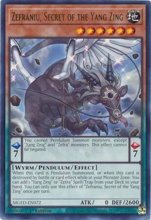 Zefraniu, Secret of the Yang Zing - MGED-EN072 - Rare 1st Edition Maximum Gold El Dorado 1st Edition Singles