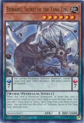 Zefraniu, Secret of the Yang Zing - MGED-EN072 - Rare 1st Edition Maximum Gold El Dorado 1st Edition Singles