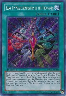 Rank-Up-Magic Admiration of the Thousands - DRLG-EN044 - Secret Rare 1st Edition
Dragons of Legend 1st Edition Singles