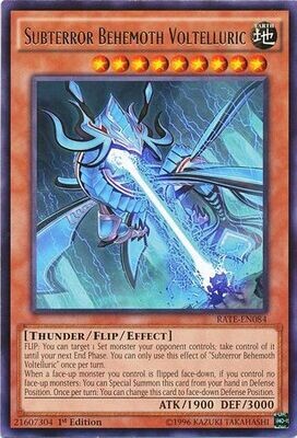Subterror Behemoth Voltelluric - RATE-EN084 - Rare 1st Edition Raging Tempest 1st Edition Singles (espanol)