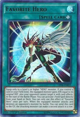 Favorite Hero - LED6-EN015 - Ultra Rare 1st Edition
Legendary Duelists: Magical Hero 1st Edition Singles