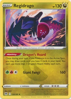Regidrago - 118/189 - Rare
Sword &amp; Shield: Astral Radiance Singles