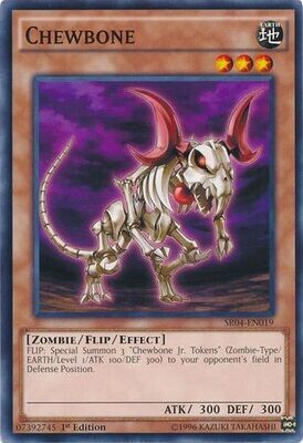 Chewbone - SR04-EN019 - Common 1st Edition
Structure Deck: Dinosmasher&#39;s Fury 1st Edition Singles (español)