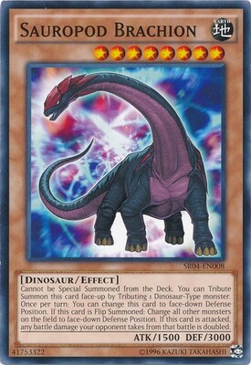 Sauropod Brachion - SR04-EN008 - Common Unlimited
Structure Deck: Dinosmasher&#39;s Fury Unlimited Singles