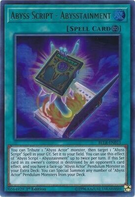Abyss Script - Abysstainment - BLLR-EN013 - Ultra Rare 1st Edition Battles of Legend: Light&#39;s Revenge Singles (espanol)