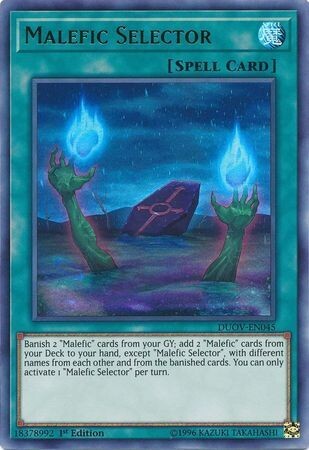 Malefic Selector - DUOV-EN045 - Ultra Rare 1st Edition Duel Overload 1st Edition Singles