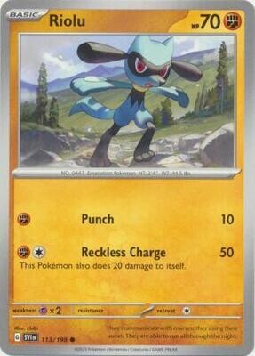 Riolu - 113/198 - Common Scarlet &amp; Violet (Base Set) Singles