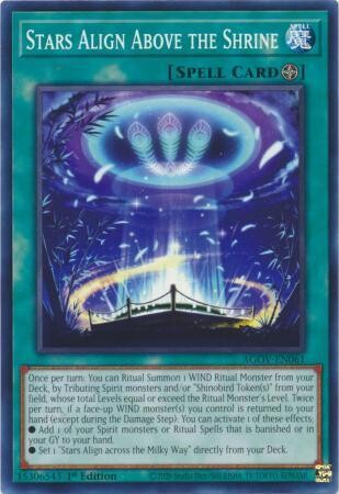 Stars Align Above the Shrine - AGOV-EN061 - Common 1st Edition Age of Overlord 1st Edition Singles