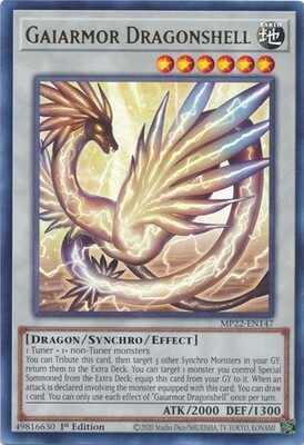 SH Gaiarmor Dragonshell - MP22-EN147 - Ultra Rare 1st Edition 2022 Mega-Tin: Pharaoh&#39;s Gods 1st Edition Singles
