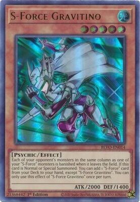 S-Force Gravitino - BLVO-EN014 - Ultra Rare 1st Edition
Blazing Vortex 1st Edition Singles
