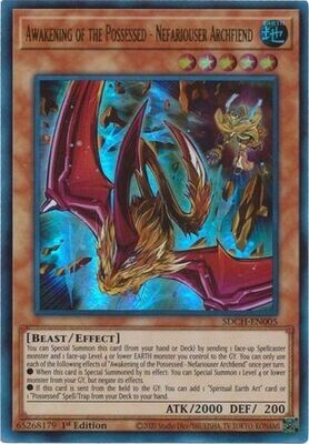 Awakening of the Possessed - Nefariouser Archfiend - SDCH-EN005 - Ultra Rare 1st Ed. Spirit Charmers [SDCH] 1st Edition Singles (espanol)