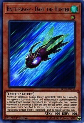 Battlewasp - Dart the Hunter - BLHR-EN032 - Ultra Rare 1st Edition Battles of Legend: Hero&#39;s Revenge Singles
