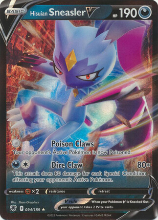 SJF Hisuian Sneasler V - 094/189 - Ultra Rare
Sword &amp; Shield: Astral Radiance Singles