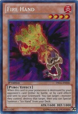 Fire Hand - DRLG-EN046 - Secret Rare 1st Edition
Dragons of Legend 1st Edition Singles