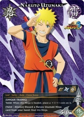 Naruto Uzumaki [Unique Training] - PR-095 - Ultimate Ninja Storm 3 Promo
Naruto CCG Promos