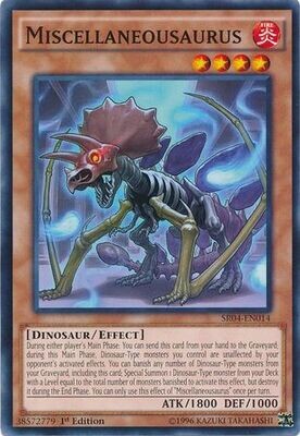 Miscellaneousaurus - SR04-EN014 - Common 1st Edition
Structure Deck: Dinosmasher&#39;s Fury 1st Edition Singles