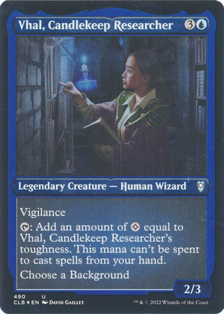 Vhal, Candlekeep Researcher 490 - Etched Foil
Commander Legends: Battle for Baldur's Gate Collector Booster Foil Singles
