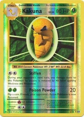 Kakuna - 6/108 - Uncommon Reverse Holo
XY: Evolutions Reverse Holo Singles