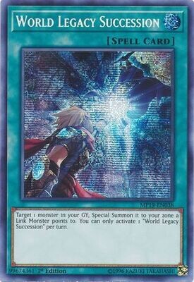 World Legacy Succession - MP19-EN038 - Prismatic Secret Rare 1st Edition Yu-Gi-Oh! 2019 Mega-Tins: Gold Sarcophagus Tin Mega Pack Singles *Espanol*