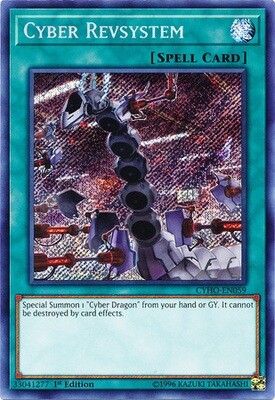 Cyber Revsystem - CYHO-EN059 - Secret Rare 1st Edition
Cybernetic Horizon 1st Edition Singles (Espanol)