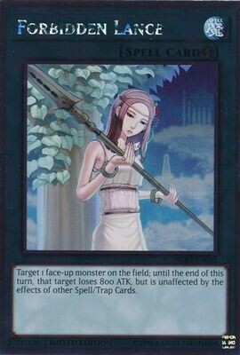 Forbidden Lance - NKRT-EN042 - Platinum Rare 1st Edition
Noble Knights of the Round Table Singles (Espanol)