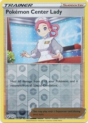 SH Pokemon Center Lady - 176/202 - Uncommon Reverse Holo Sword &amp; Shield (Base Set) Reverse Holo Singles