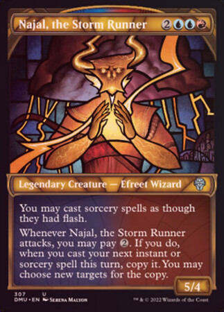 Najal, the Storm Runner 307 - Showcase Stained Glass - Foil Dominaria United Collector Booster Foil Singles