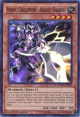Heroic Challenger - Assault Halberd - WSUP-EN016 - Super Rare 1st Edition YuGiOh World Superstars 1st Edition Singles