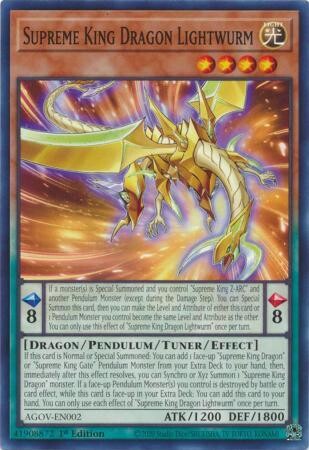 Supreme King Dragon Lightwurm - AGOV-EN002 - Common 1st Edition Age of Overlord 1st Edition Singles (español)