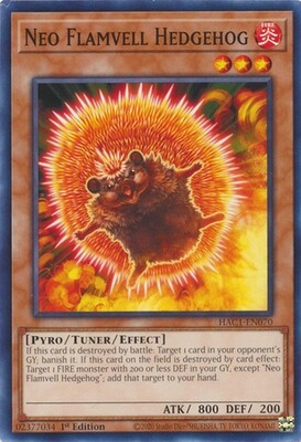Neo Flamvell Hedgehog - HAC1-EN070 - Common 1st Edition
Hidden Arsenal: Chapter 1 1st Edition Singles (español)
